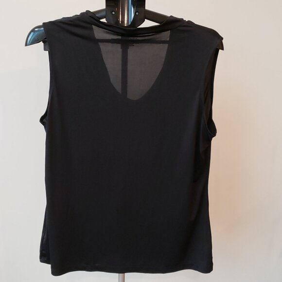 Worthington Black Draped Mock Neck Tank, Size:  XL - Picture 6 of 9